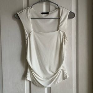 White square neck top